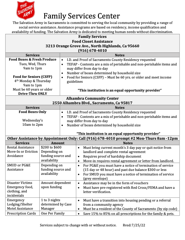 Family Services Sacramento Metro